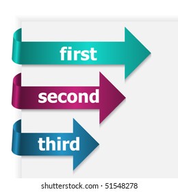 Set of three color arrows