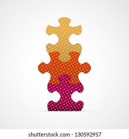 Set of three color puzzle graphic elements / puzzle