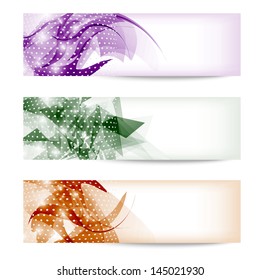 set three colored abstract banner
