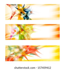 set of three colored abstract banners