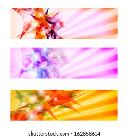 set of three colored abstract banners