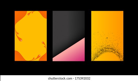 conjunto de tres tarjetas de visita de color 