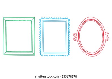 Set of three colored frames