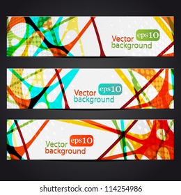 Set of three colorful abstract banners