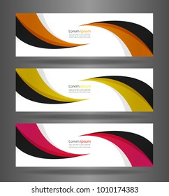 Set three colorful abstract modern banner texture. Vector banner background for web banner design