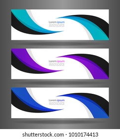 Set three colorful abstract modern banner texture. Vector banner background for web banner design