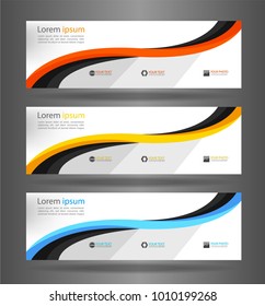 Set three colorful abstract modern banner texture. Vector banner background for web banner design.Vector illustration