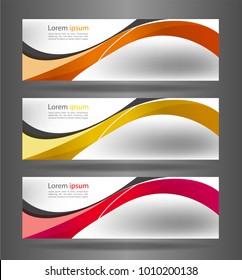 Set three colorful abstract modern banner texture. Vector banner background for web banner design.Vector illustration