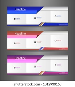 Set three colorful abstract modern banner texture. Vector banner background for web banner design