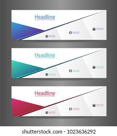 Set three colorful abstract modern banner texture. Vector banner background for web banner design.