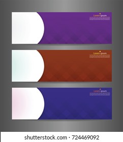 Set three colorful abstract modern banner texture. Vector banner background for web banner design