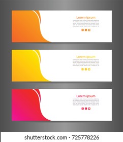 Set three colorful abstract modern banner texture. Vector banner background for web banner design