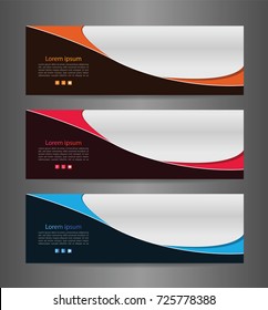 Set three colorful abstract modern banner texture. Vector banner background for web banner design