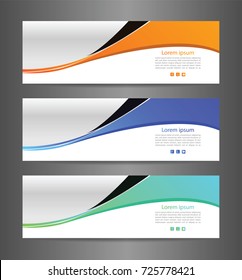 Set three colorful abstract modern banner texture. Vector banner background for web banner design