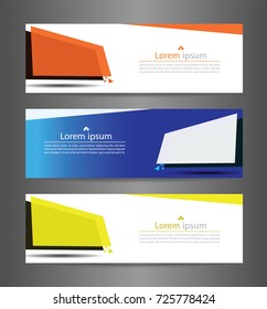Set three colorful abstract modern banner texture. Vector banner background for web banner design