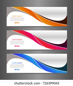 Set three colorful abstract modern banner texture. Vector banner background for web banner design.Vector illustration