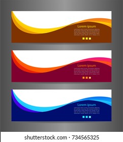 Set three colorful abstract modern banner texture. Vector banner background for web banner design