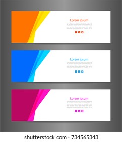 Set three colorful abstract modern banner texture. Vector banner background for web banner design