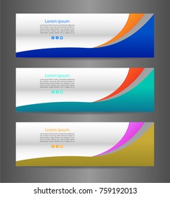 Set three colorful abstract modern banner texture. Vector banner background for web banner design
