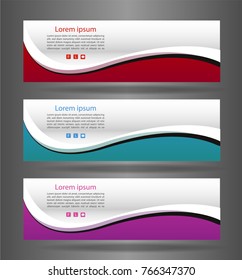 Set three colorful abstract modern banner texture. Vector banner background for web banner design