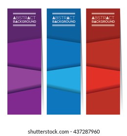 Set Of Three Colorful Abstract Vertical Banners Vector Illustration