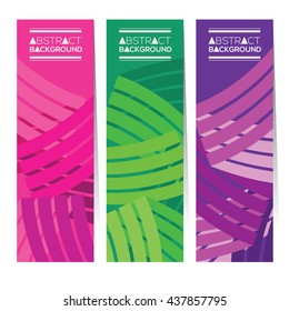 Set Of Three Colorful Abstract Vertical Banners Vector Illustration
