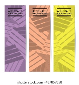 Set Of Three Colorful Abstract Vertical Banners Vector Illustration
