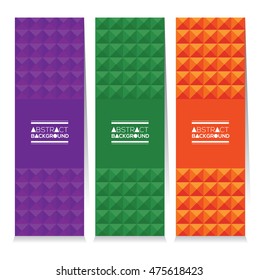 Set Of Three Colorful Abstract Vertical Banners Vector Illustration