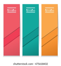 Set Of Three Colorful Abstract Vertical Banners Vector Illustration