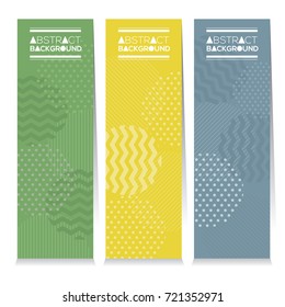 Set Of Three Colorful Abstract Vertical Banners Vector Illustration