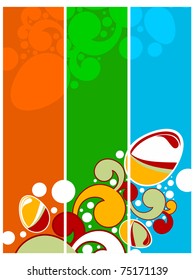 set of three colorful artwork pattern easter day banner