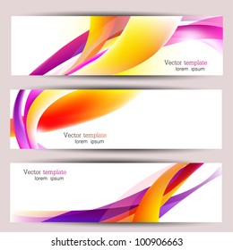 Set of three colorful banners. Designed in the same style