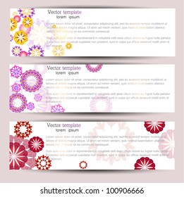 Set of three colorful banners. Designed in the same style
