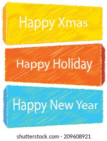 Set of three colorful banners for the holiday season