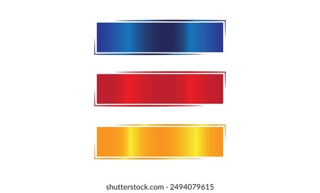 Set of three colorful banners, three sets of colorful text boxes