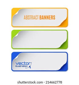 Set of three colorful banners. Vector illustration