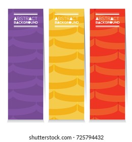 Set Of Three Colorful Graphic Pattern Vertical Banners Vector Illustration