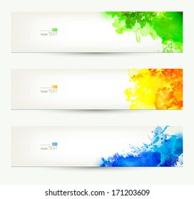 set of three colorful headers. Season banners.