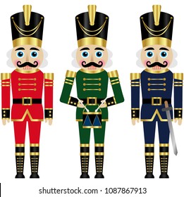 Set of a three colorful nutcrackers