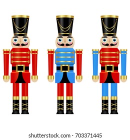 Set of three colorful nutcrackers