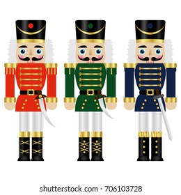 set  of a  three colorful nutcrackers