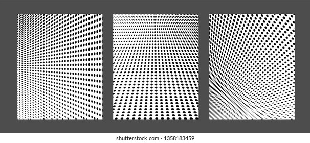 Set of three covers with black and white dots composition