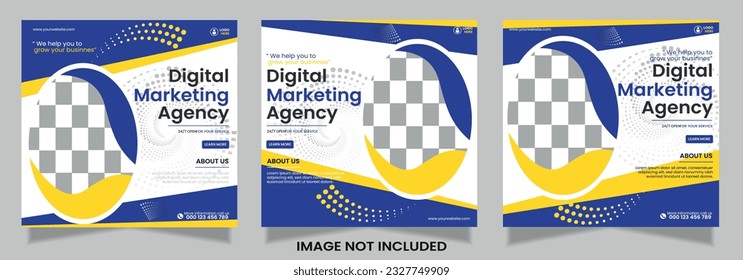Set of Three Creative Business marketing social media post template