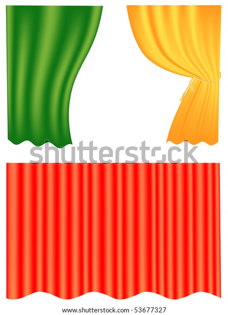 Set Three Curtain Patterns Over White Stock Vector Royalty Free