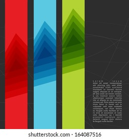 Set of three decorative banners. vector illustration