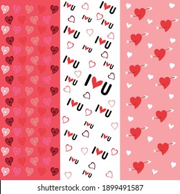 Set of three designs on the occasion of Valentine's Day and friendship.