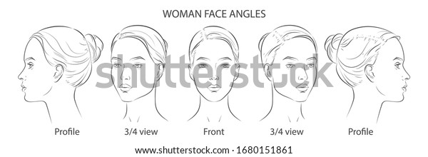 Set Three Different Angles Closeup Vector Stock Vector Royalty Free