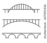 Set of three different line art style bridges
