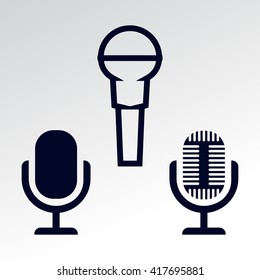 set of three different microfone icone, vector
