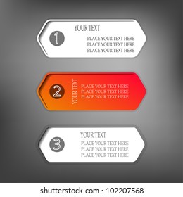 Set of three different tags with numbers